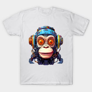 Cartoon monkey robot. T-Shirt, Sticker. T-Shirt